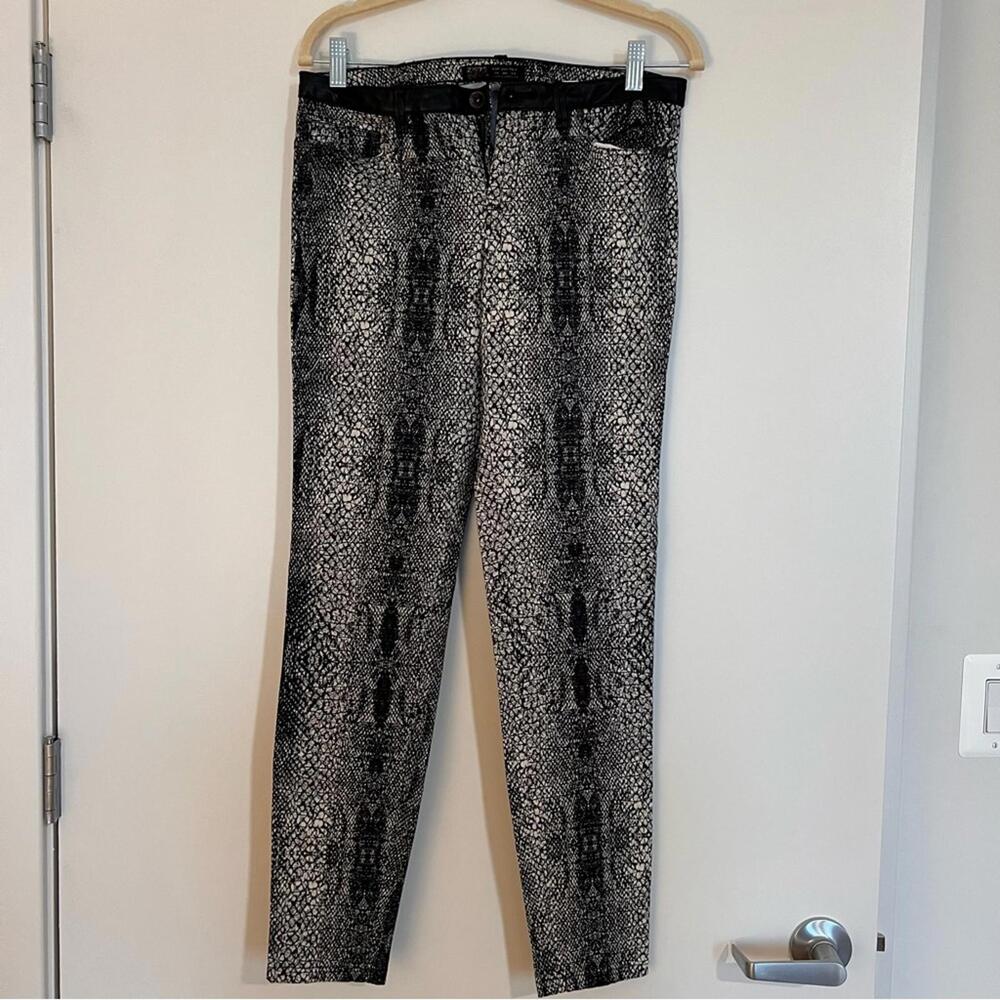 Zara Black and White Snakeskin Print Pants